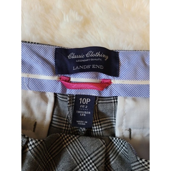 Lands End Womens Plaid Trouser Leg Pants Fit 2 Size 10P - Picture 5 of 9